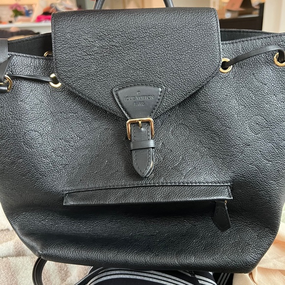 Louis Vuitton Black Empriente Leather "Montsouris" Backpack PM - Picture 1 of 2